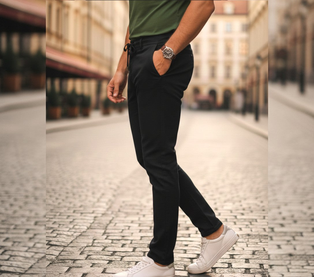 Black Cotton Trouser